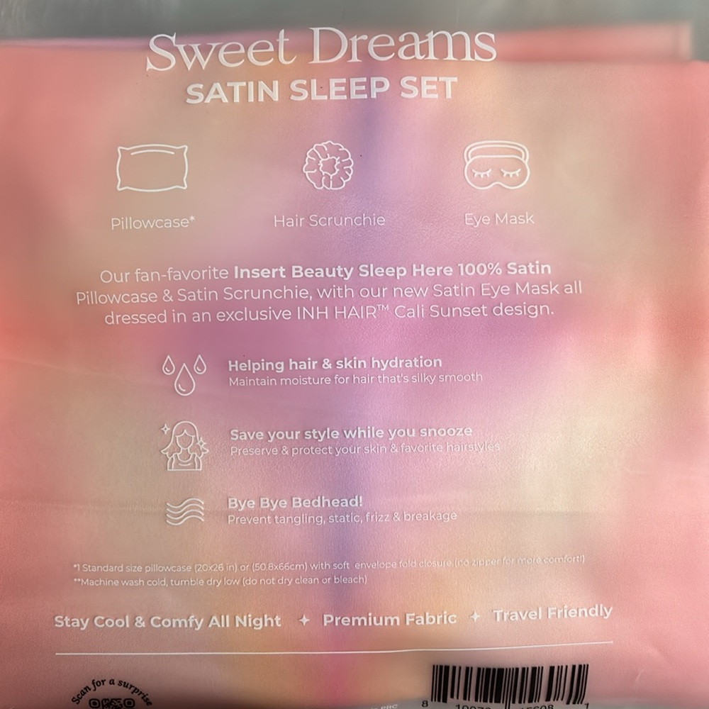 Sweet Dreams Satin Sleep Set three pieces Insertnamehere INM gift pack silk NWT - Picture 6 of 7